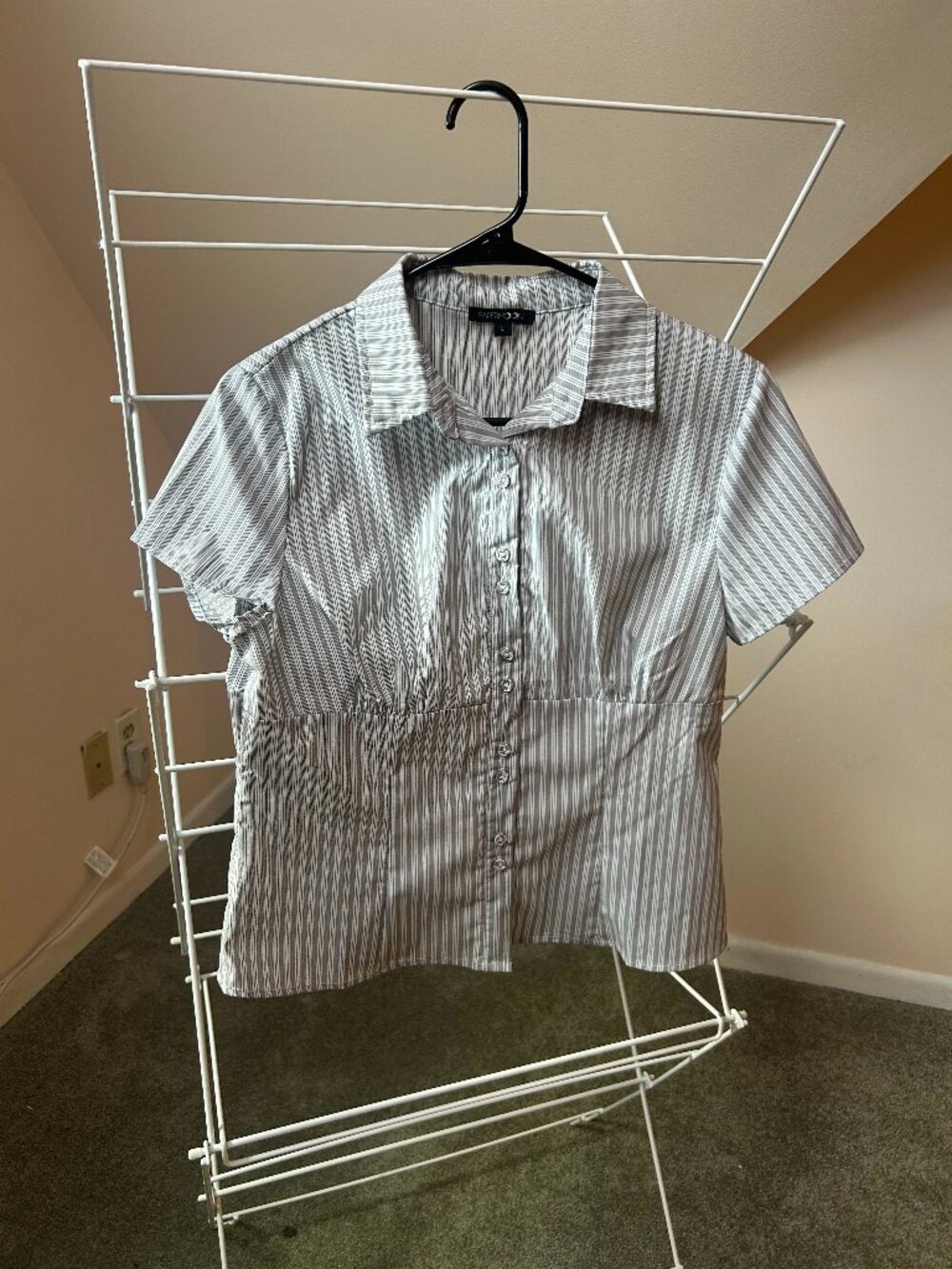 Women's Pinstripe Button Down T-Shirt
